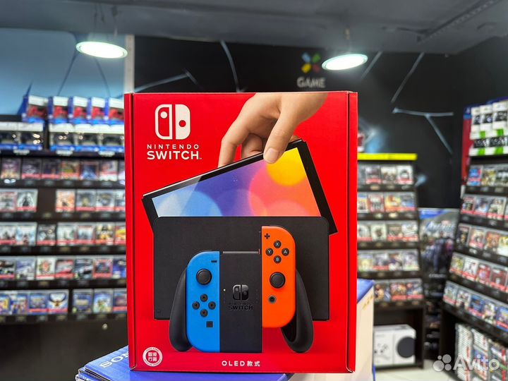 Nintendo Switch oled (Неоновый Синий/Красный)