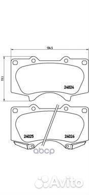 Колодки тормозные дисковые передн toyota: 4 RUN