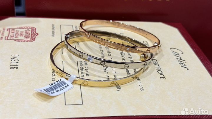 Браслет cartier love розовое золото 585 пробы