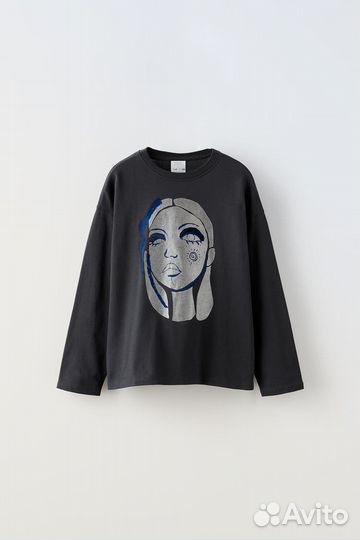 Лонгслив zara для девочки размер 146 152