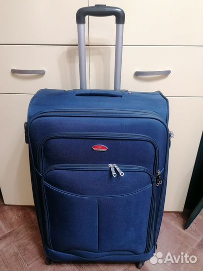 Чемодан тканевый suitcase синий XL, 146 Л