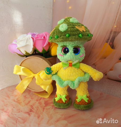 Грибочек плюшевый + акриловый