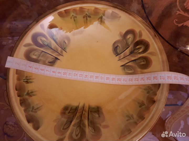 Блюдо декоративное керамика зик Конаково,26см