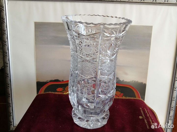 Ваза хрустальная для цветов. Югославия