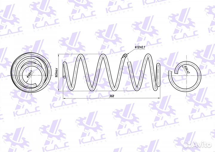 Пружина передней подвески LADA Granta, Kalina 2