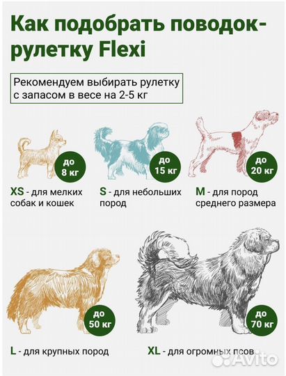Поводок Рулетка для собак flexi