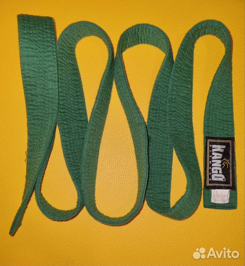 Зеленый пояс для единоборств 220см