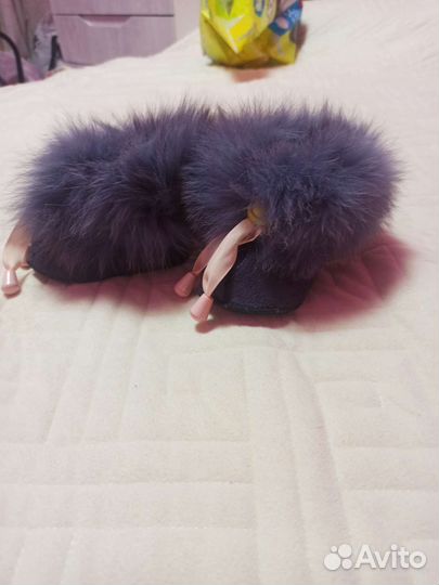 Пинетки меховые теплые