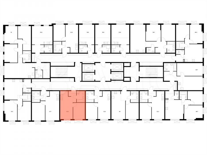 1-к. квартира, 32,3 м², 20/25 эт.