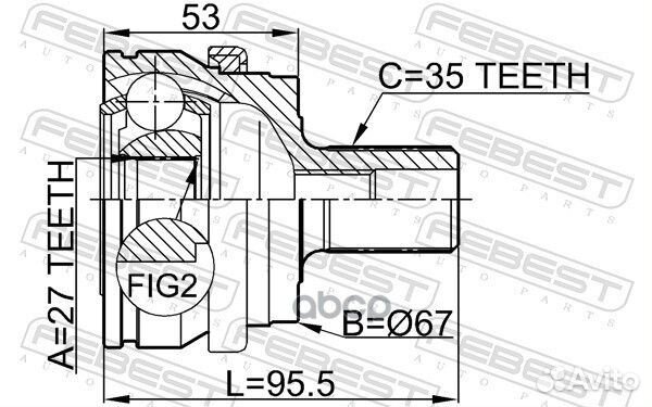 ШРУС внешний mercedes W203, W210, W211 1610-203