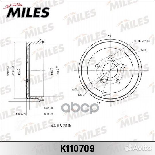 Барабан тормозной toyota carina E (T19) / Caldi