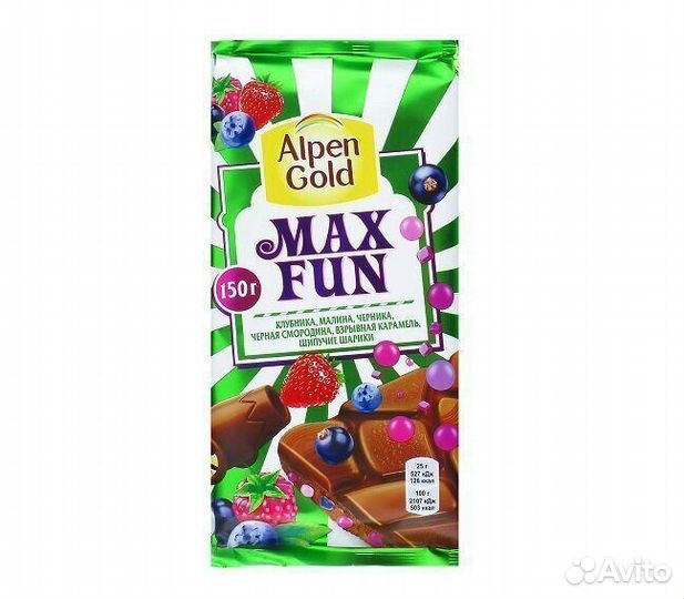 Шоколад Alpen Gold Max Fun клубника малина черника