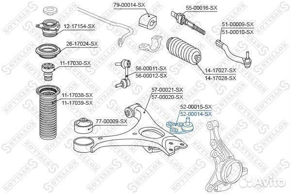 Опора шаровая правая honda civic 06