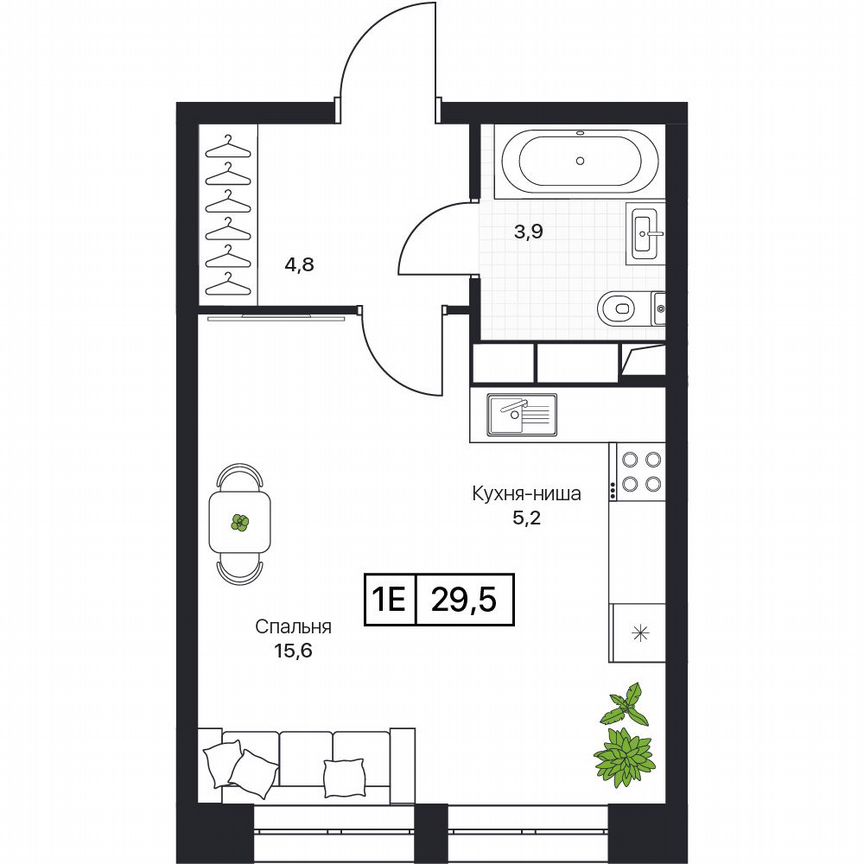 1-к. квартира, 29,5 м², 3/17 эт.