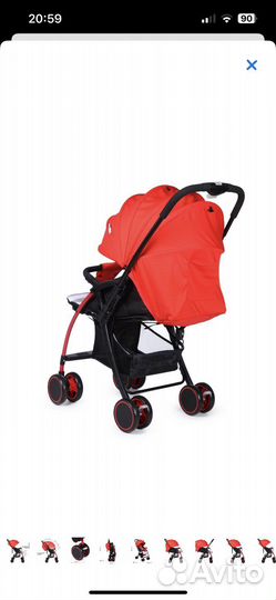 Прогулочная коляска babyton mobile red