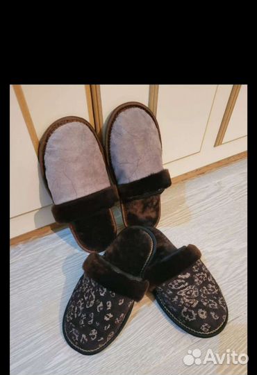 Тапочки мужские женские овчины мутон каракуль