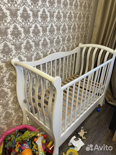 Детская кроватка до 6 лет с двумя маятниками
