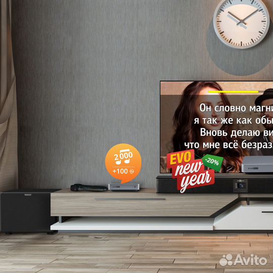 Караоке комплект Evobox + SE200D + Soundbar