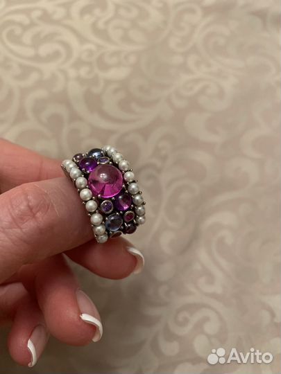 Серебряное кольцо женское с камнем
