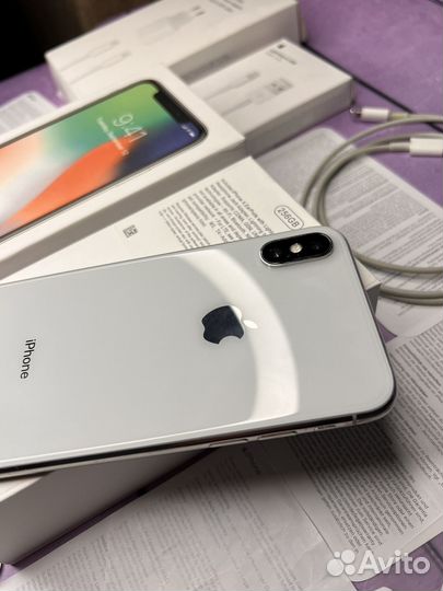 iPhone X, 256 Silver sim+esim
