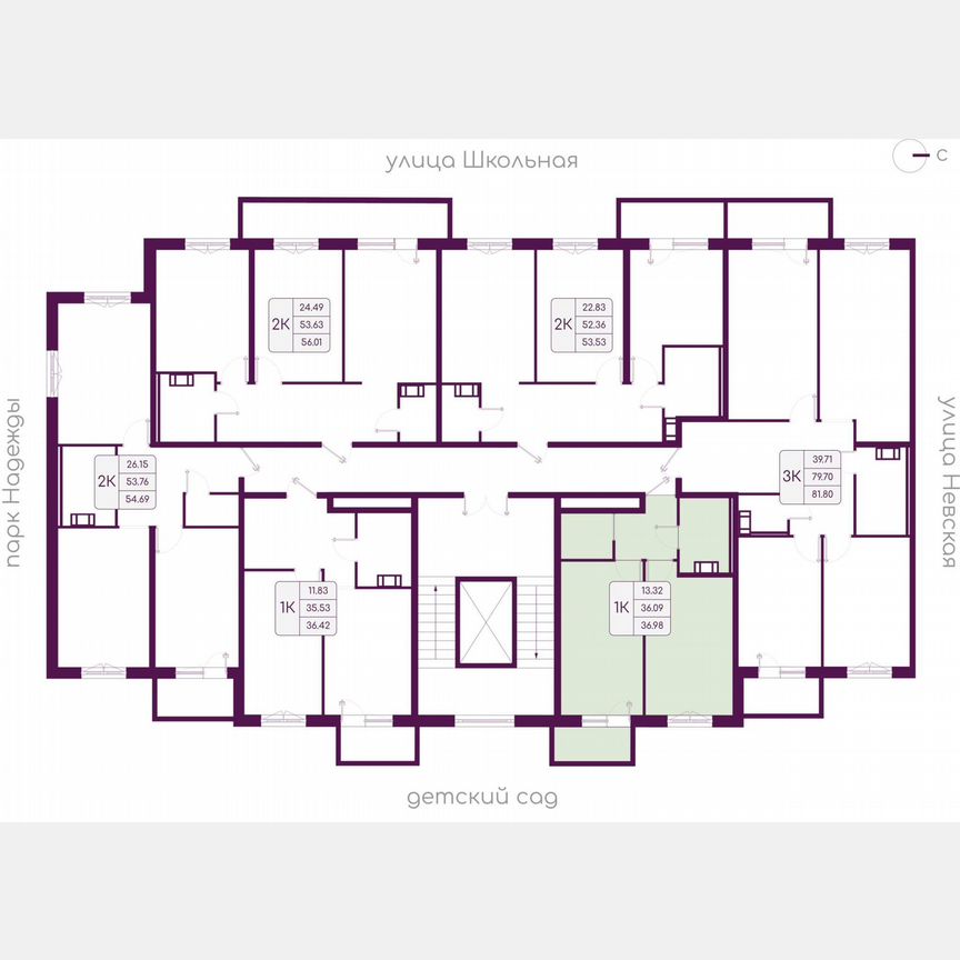 1-к. квартира, 37 м², 3/5 эт.