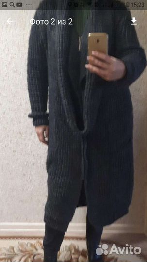 Вязанное пальто