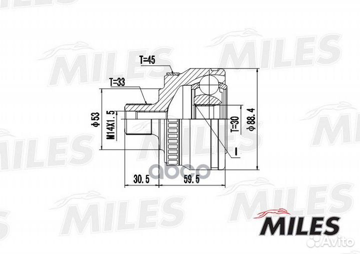 ШРУС VW passat 1.6-2.0 97-05 нар. ABS ga20521