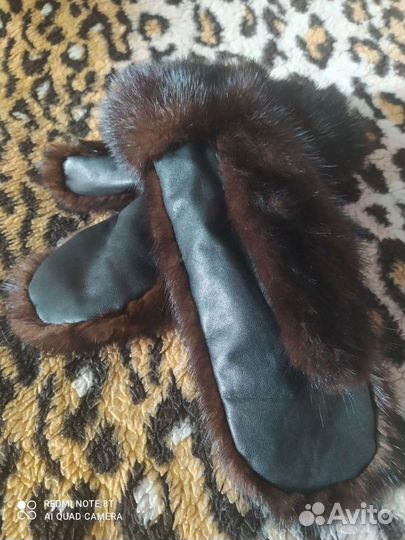 Варежки-норка, лама,овчина