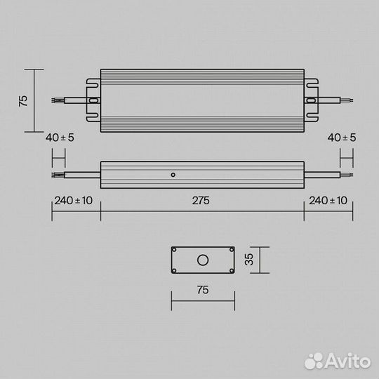 Блок питания с проводом Maytoni Power Supply Magnetic PSL008-250W-48V-IP67