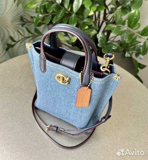 Сумка мини шопер Coach Willow tote 16, Indigo