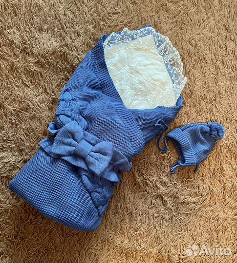 Комплект для выписки, вязанный для мальчика