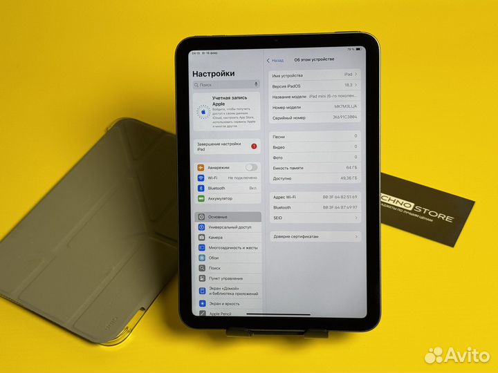 Оригинальный планшет iPad Mini 6 64gb Wi-Fi акб 10