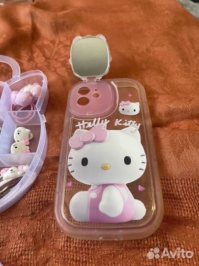 Чехол на iPhone 12 Hello Kitty с зеркалом