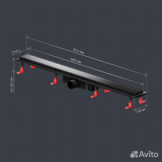 Душевой трап AM.PM PrimeFlow черный матовый W02SC-U11-090-04BM