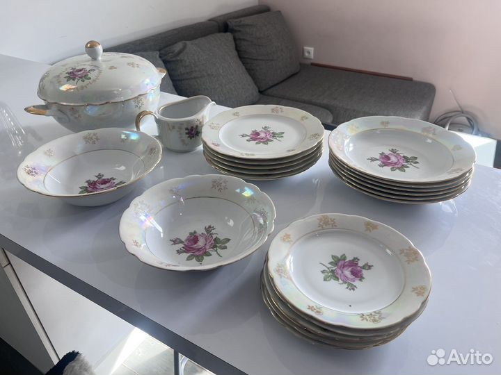 Столовый сервиз роза гдр