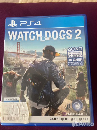 Диски на ps4 Watch dogs 2