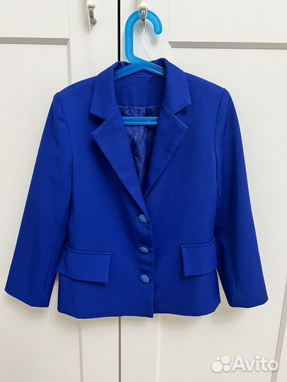 Пиджак васильковый