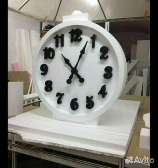 Часы новогодние, разные. Макеты из пенопласта