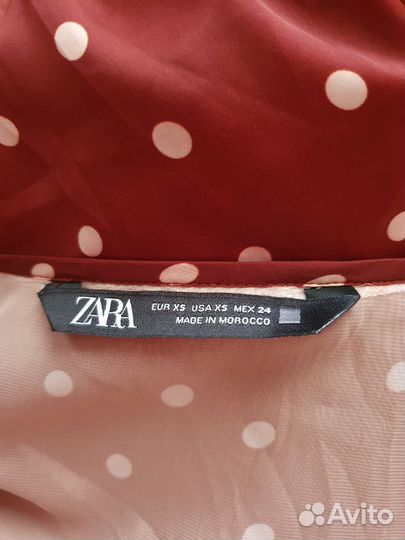 Блузка zara xs в горошек