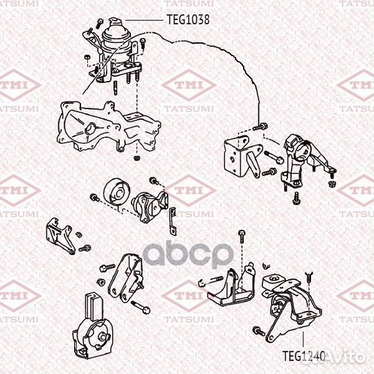 Опора двигателя toyota Corolla/Allex/Wish 00