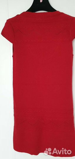 Платье туника вязанное 44 р-р темно-красное