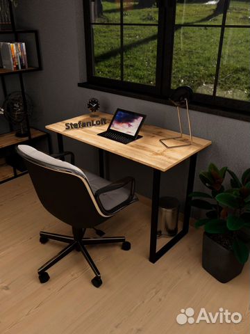 Компьютерный стол в стиле лофт Дуб вотан 95см