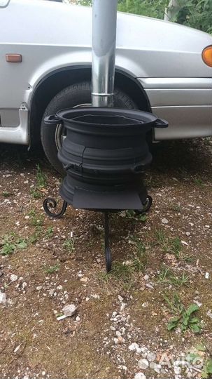 Печь для казана с трубой