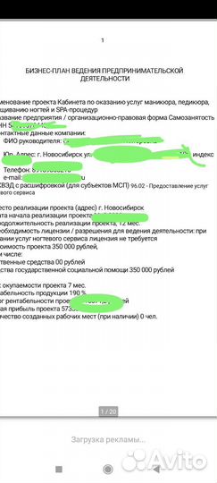 Бизнес план для соцконтракта 2024