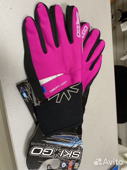 Перчатки лыжные SKI-GO X-skin thermo lady pink