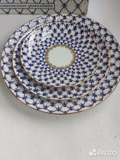 Императорский фарфор лфз Кобальтовая сетка