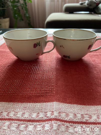 Чашки Чудово Красный Фарфорист 57 год