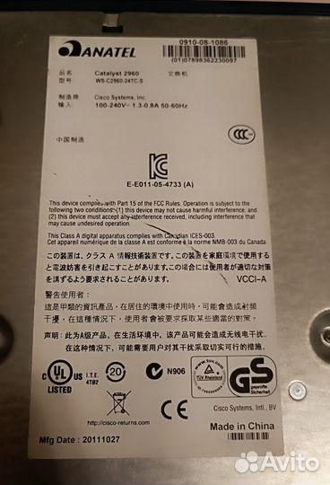Коммутатор Cisco Catalyst 2960 WS-C2960-24TC-S