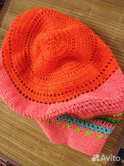 Хлопковая новая вязаная шапочка. Этника, бохо