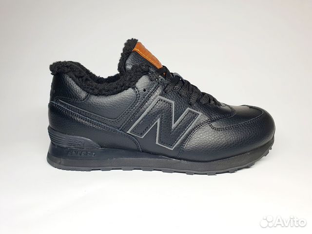 Кроссовки мужские зимние Nb 574 (Кожа, мех)